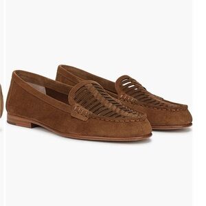Veronica Beard Brown Cutout Suede Loafers